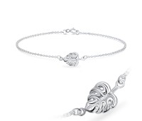 Designed Leaf Silver Bracelet BRS-592